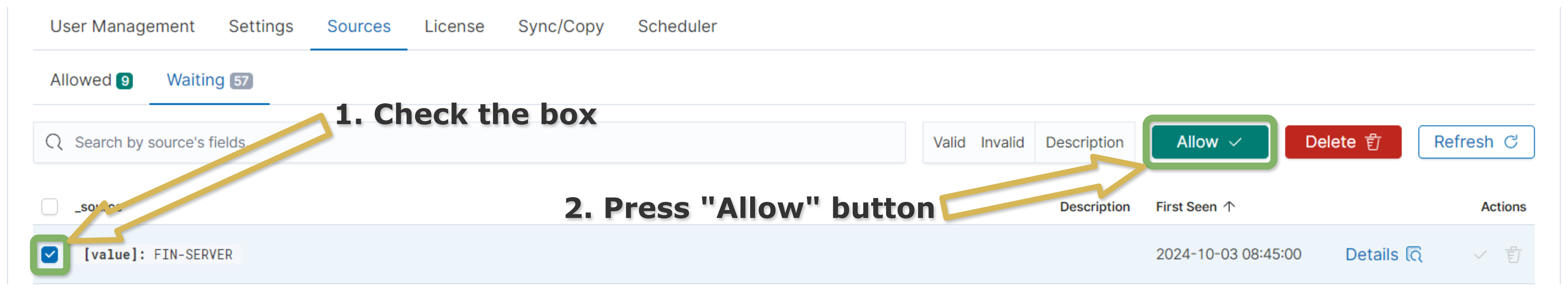 Manual allow